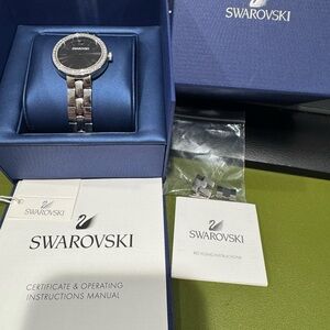 Swarovski Daytime Ladies Black and Silver Crystal Watch